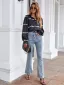 Casual Printing Svart Topper Dame Bluser 2021 Løs Revers Langermede Bluser
