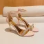 Sexy Champagne Evening Party Rhinestone Womens Sandals 2022 Ankle Strap 8 cm Stiletto Heels High Heels Open / Peep Toe Sandals
