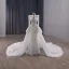 Luxury / Gorgeous White Handmade  Beading Sequins Lace Flower Wedding Dresses 2025 Trumpet / Mermaid High Neck Long Sleeve Backless Royal Train Wedding