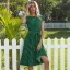 Romantic Regular Dark Green Polka Dot Beach Short Sleeve Maxi Dresses 2021 Street Wear Scoop Neck Summer Womens Clothing