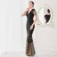 Sexy Black Beading Sequins Evening Dresses 2022 Trumpet / Mermaid V-Neck Sleeveless Floor-Length / Long Evening Party Formal Dresses