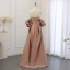Haut de Gamme Champagne Fait main Perlage Paillettes Robe De Soirée 2024 Trompette / Sirène Bustier Volants Manches Courtes Dos Nu Longue Soirée Robe De Ceremonie