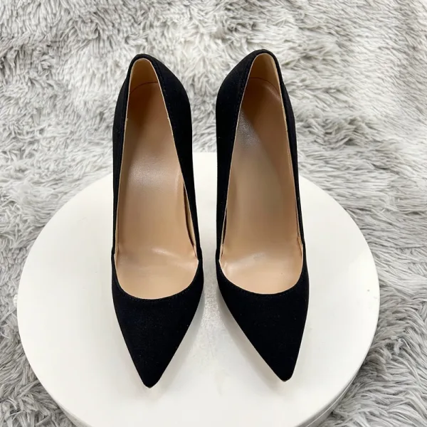 Mooie / Prachtige Bruin Suede Gala Pumps 2025 12 cm Naaldhakken / Stiletto Spitse Neus Pumps Hoge Hakken