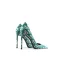 Fashion Green Plaid Evening Party Pumps 2024 Leather 10 cm Stiletto Heels Pointed Toe Pumps High Heels