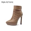 Vintage / Retro Brown Street Wear Leather Womens Boots 2023 13 cm Stiletto Heels Pointed Toe Boots