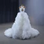 High End Sexy Weiß Fallende Rüsche Brautkleider / Hochzeitskleider 2023 Ballkleid Neckholder Ärmellos Rückenfreies Hof-Schleppe Hochzeit