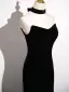Sexy Black Evening Dresses 2025 Trumpet / Mermaid Strapless Sleeveless Backless Sweep Train Evening Party Formal Dresses