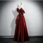 Charming Burgundy Prom Dresses 2025 A-Line / Princess Strapless Sleeveless Backless Floor-Length / Long Formal Dresses