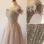 Charming Blushing Pink Beading Pearl Evening Dresses 2023 A-Line / Princess Strapless Appliques Sleeveless Backless Floor-Length / Long Evening Party Formal Dresses