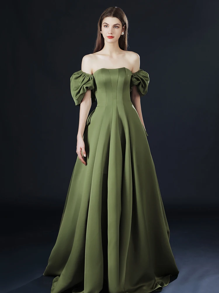 strapless open back dress Olive Green Formal Dress Trumpet/Mermaid One Shoulder Sleeveless Pleat main image 0