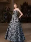 Vintage / Retro Multi-Colors Floral Prom Dresses 2025 A-Line / Princess Strapless Sleeveless Backless Floor-Length / Long Satin Formal Dresses