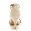 Sexy White Pearl Wedding Shoes 2023 Ankle Strap 7 cm Stiletto Heels Open / Peep Toe Wedding Sandals High Heels