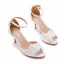 Chic / Beautiful White Lace Flower Summer Wedding Shoes 2023 Ankle Strap 7 cm Stiletto Heels Open / Peep Toe Wedding Sandals High Heels