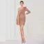 Sexy Weiß Pailletten Partykleider 2022 One-Shoulder Lange Ärmel Rückenfreies Lange Cocktail Abend Festliche Kleider