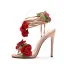 Flower Fairy Beige Prom Appliques Womens Sandals 2025 Ankle Strap 11 cm Stiletto Heels Open / Peep Toe Sandals High Heels