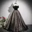 Sexy Black Glitter Prom Dresses 2024 Ball Gown Strapless Sleeveless Backless Floor-Length / Long Prom Formal Dresses