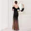 Charmant Doré Paillettes Robe De Soirée 2022 Trompette / Sirène Bretelles Spaghetti Manches Courtes Perlage Gland Dos Nu Longue Fendue devant Soirée Robe De Ceremonie