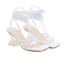 Sexy Blanche Soirée Cristal Sandales Femme Talons Hauts 2022 8 cm Talons Aiguilles Bride Cheville Peep Toes / Bout Ouvert Sandales