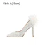 Charming Beige Appliques Pearl Sequins Wedding Shoes 2023 Leather 10 cm Stiletto Heels Pointed Toe Wedding Pumps High Heels