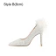 Charming Beige Appliques Pearl Sequins Wedding Shoes 2023 Leather 10 cm Stiletto Heels Pointed Toe Wedding Pumps High Heels