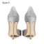 Charmant Argenté Soirée Escarpins 2026 Cuir 12 cm Talons Aiguilles À Bout Pointu Escarpins Talons Hauts