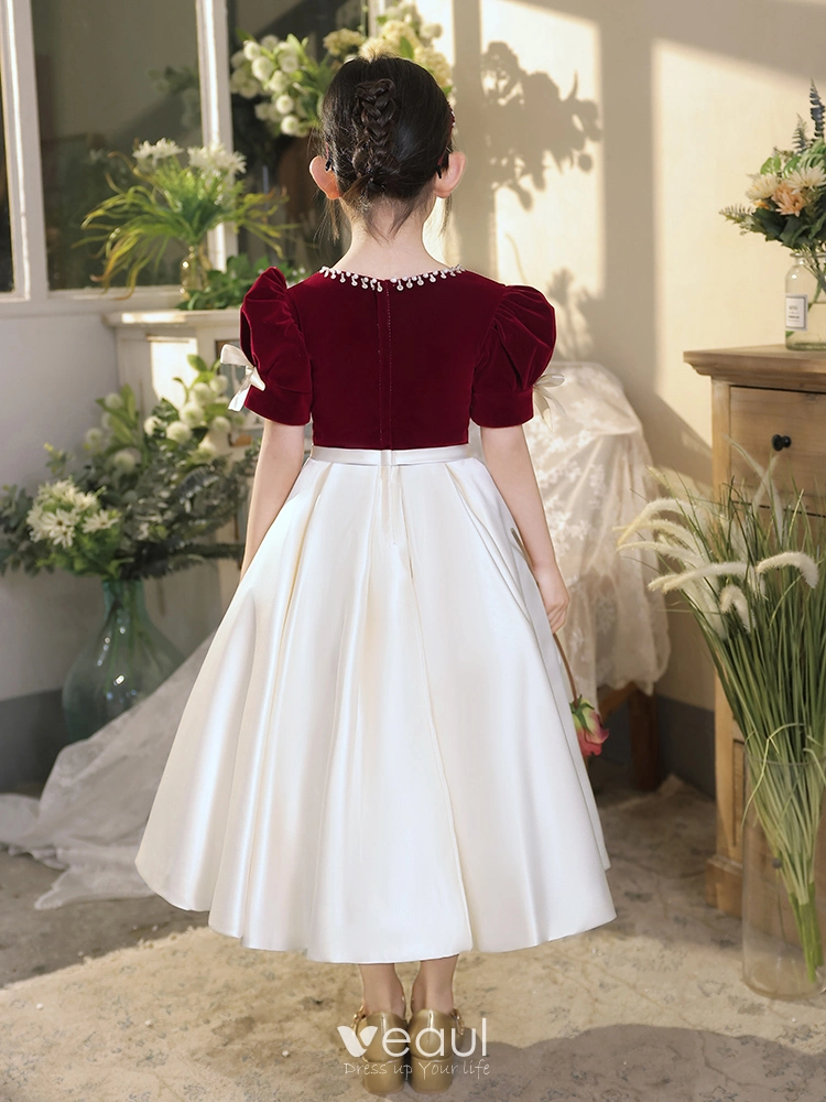 A line knee sale length flower girl dress