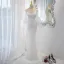 Scintillantes Doré Paillettes Robe De Soirée 2023 Trompette / Sirène V-Cou 1/2 Manches Dos Nu Train De Balayage Soirée Robe De Ceremonie