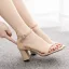 Enkla Röd Gatukläder Casual Mocka Sandaler Dam 2023 Ankelband 7 cm Tjocka Klackar Peep Toe Sandaler Högklackade