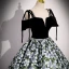 Chic / Beautiful Black Floral Prom Dresses 2023 Ball Gown Spaghetti Straps Rhinestone Short Sleeve Backless Floor-Length / Long Prom Formal Dresses