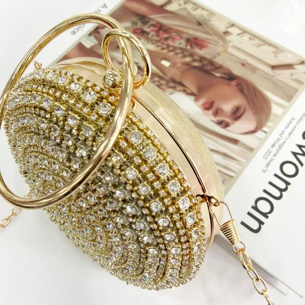 Vintage Goud Rhinestone Avond Metaal Handtassen 2022