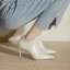 Simple Noire Désinvolte Escarpins 2023 Cuir 8 cm Talons Aiguilles À Bout Pointu Escarpins Talons Hauts