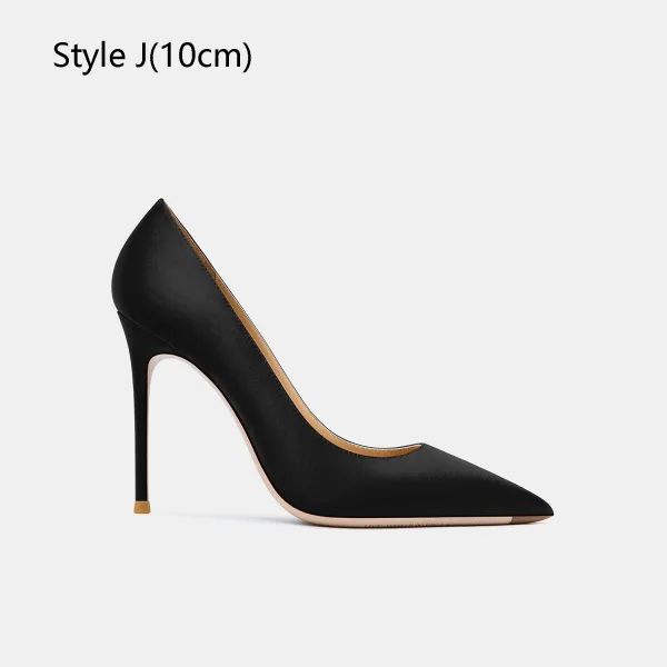 Modest / Simple Green Office OL Satin Pumps 2024 10 cm Stiletto Heels Pointed Toe Pumps High Heels