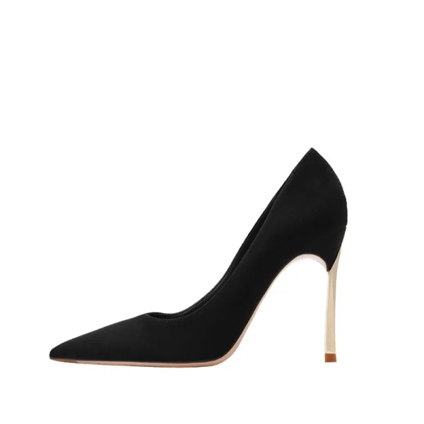 Mode Gris Daim Bureau OL Escarpins 2024 12 cm Talons Aiguilles À Bout Pointu Escarpins Talons Hauts