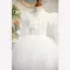 Elegant White Beading Sequins Lace Flower Birthday Flower Girl Dresses 2022 Ball Gown Scoop Neck Puffy Short Sleeve Backless Floor-Length / Long Flower Girl Dresses