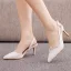 Chic / Beautiful White Summer Lace Flower Wedding Shoes 2022 7 cm Stiletto Heels Pointed Toe Wedding Sandals High Heels