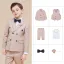 Fashion Beige Long Sleeve Boys Wedding Suits 2022 Coat Pants Shirt Tie Wedding