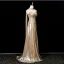 Sexy Champagner Sweep / Pinsel Zug Abendkleider 2025 Meerjungfrau Bandeau Ärmellos Rückenfreies Abend Festliche Kleider