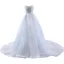High End Glitzernden Weiß Perlenstickerei Perle Pailletten Brautkleider / Hochzeitskleider 2023 A Linie Bandeau Ärmellos Rückenfreies Hof-Schleppe Hochzeit