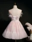 Sexy Rougissant Rose Anniversaire Courte Robe De Fête 2022 Princesse Bustier Plumes Sans Manches Dos Nu Ceinture Robe De Ceremonie