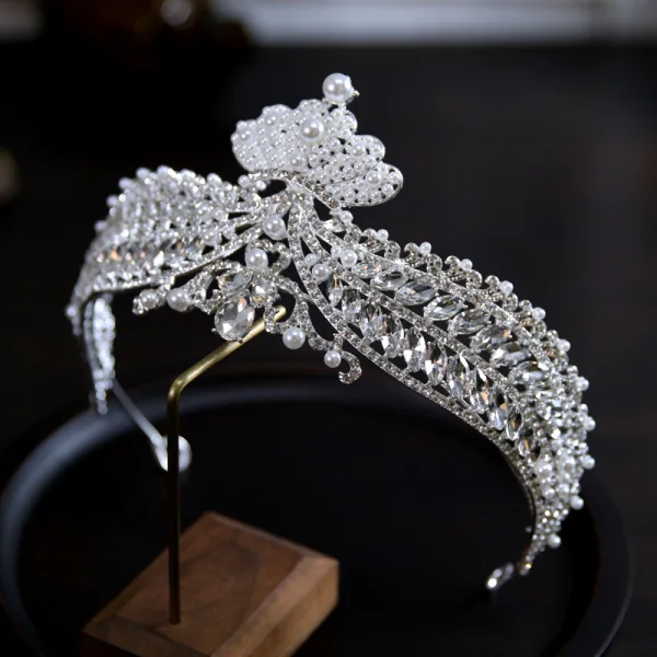 Bling Bling Sølv Perle Rhinestone Legering Har Tilbehor Brudesmykker 2023