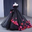 High-end Flower Fairy Black Appliques Sequins Prom Dresses 2023 Ball Gown Strapless Sleeveless Backless Sweep Train Prom Formal Dresses