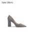 Chic / Beautiful Burgundy Prom Leather Pumps 2024 8 cm Block Heels Pointed Toe High Heels