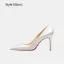 Sexy Rose Gold Evening Party Red Sole Pumps 2026 12 cm Stiletto Heels Pointed Toe High Heels