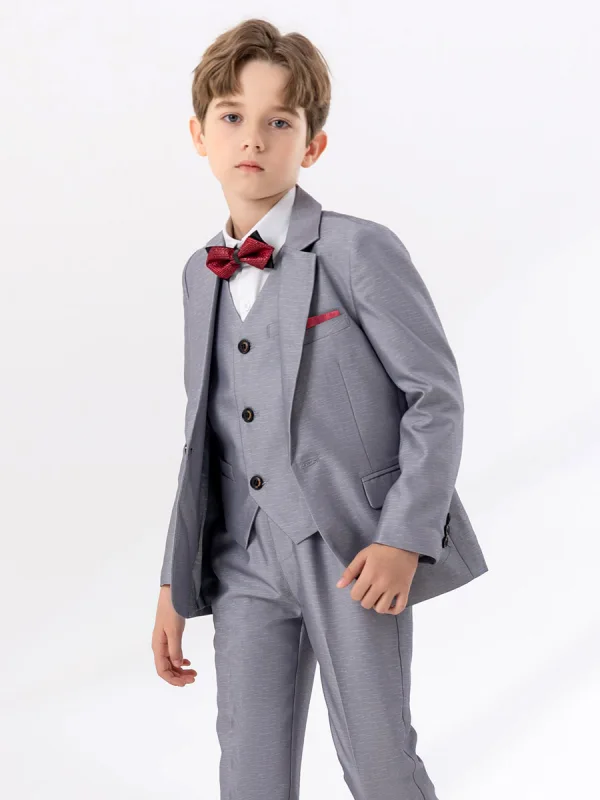 Ocean Blue Wedding 6-piece Boys Wedding Suits 2024 Body Jewellery Coat Pants Shirt Tie Vest