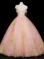 Chic / Beautiful Blushing Pink Appliques Prom Dresses 2025 Ball Gown Square Neckline Sleeveless Backless Floor-Length / Long Formal Dresses