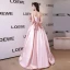 Lovely Blushing Pink Satin Ruffle Prom Dresses 2023 A-Line / Princess Strapless Sleeveless Backless Floor-Length / Long Prom Formal Dresses
