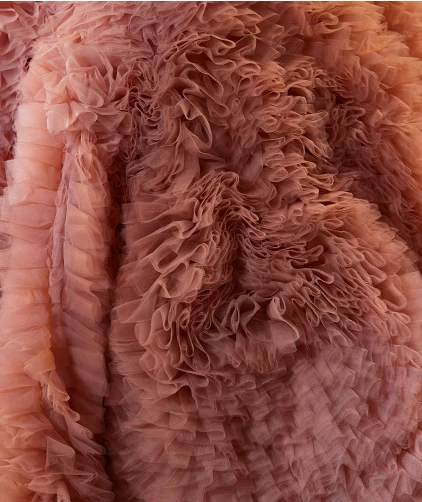 Charmant Rougissant Rose Volants Robe De Bal 2024 Robe Boule Bustier Sans Manches Dos Nu Tribunal Train Promo Robe De Ceremonie