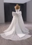 Luxe Blanche Fait main Perlage Perle Paillettes Robe De Mariée 2024 Trompette / Sirène Bustier Sans Manches Dos Nu Noeud Train De Balayage Mariage