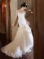 Charmant Weiß Applikationen Brautkleider / Hochzeitskleider 2025 Meerjungfrau Bandeau Ärmellos Rückenfreies Sweep / Pinsel Zug Hochzeit