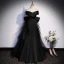 Sexy Burgundy Evening Dresses 2023 Trumpet / Mermaid Off-The-Shoulder Sleeveless Backless Bow Sweep Train Evening Party Formal Dresses